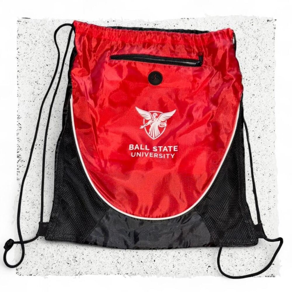 Red Ball State University drawstring backpack #college #loungewear